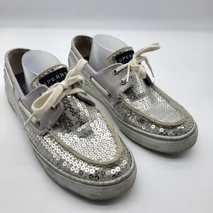 Sperry Silver Sequins Boat Shoes